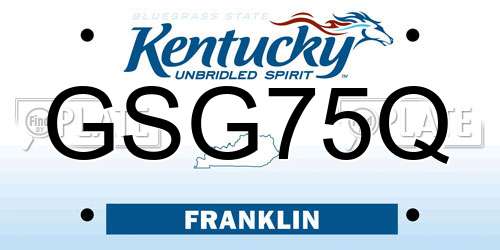 GSG75Q Kentucky License Plate