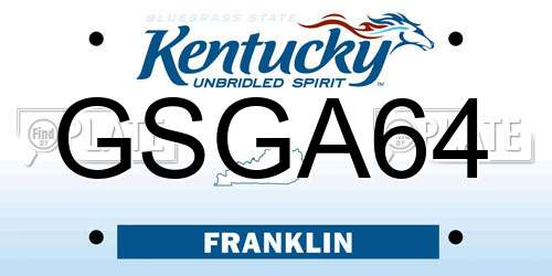 GSGA64 Kentucky License Plate