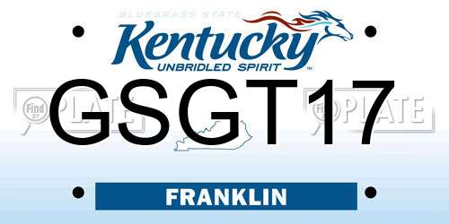 GSGT17 Kentucky License Plate