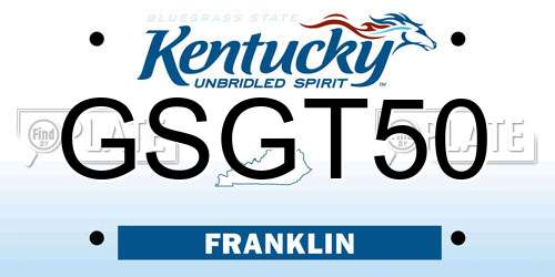 GSGT50 Kentucky License Plate