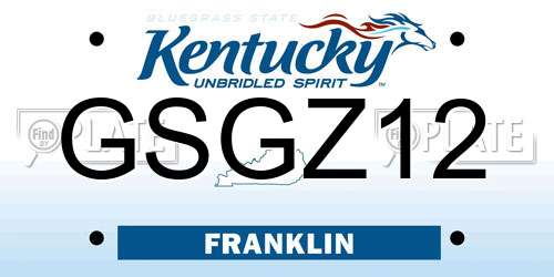 GSGZ12 Kentucky License Plate
