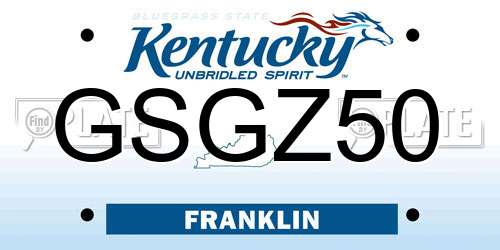 GSGZ50 Kentucky License Plate
