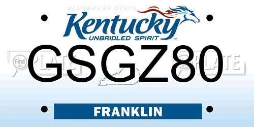 GSGZ80 Kentucky License Plate