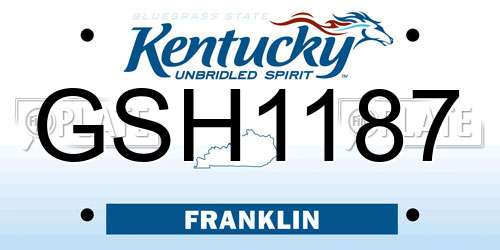 GSH1187 Kentucky License Plate
