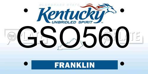 GSO560 Kentucky License Plate