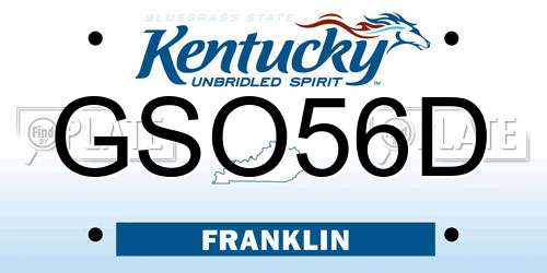 GSO56D Kentucky License Plate