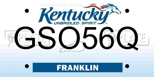 GSO56Q Kentucky License Plate