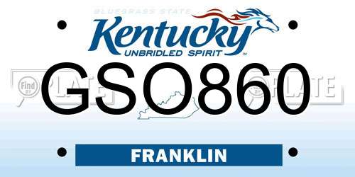 GSO860 Kentucky License Plate