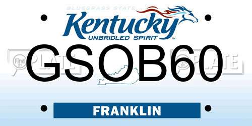 GSOB60 Kentucky License Plate