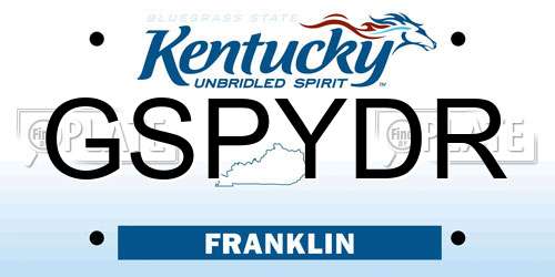 GSPYDR Kentucky License Plate