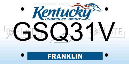 GSQ31V Kentucky License Plate