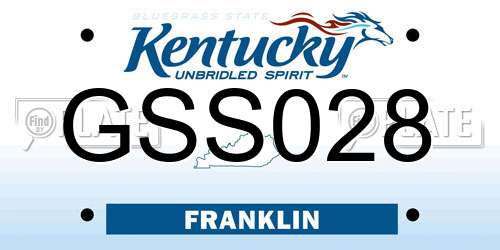 GSS028 Kentucky License Plate