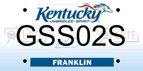 GSS02S Kentucky License Plate
