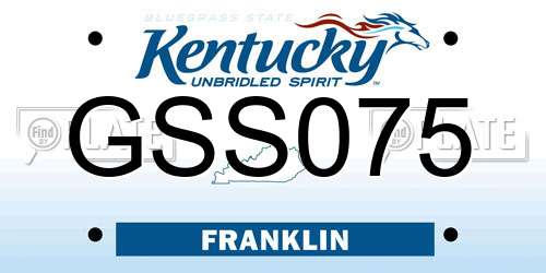 GSS075 Kentucky License Plate