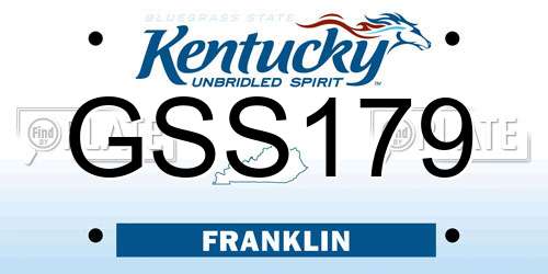GSS179 Kentucky License Plate