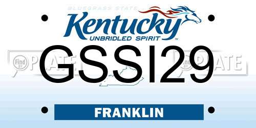 GSSI29 Kentucky License Plate