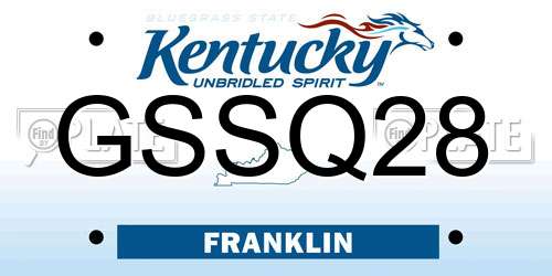 GSSQ28 Kentucky License Plate