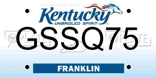 GSSQ75 Kentucky License Plate