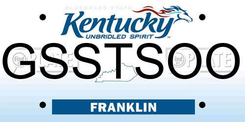 GSSTSOO Kentucky License Plate