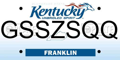 GSSZSQQ Kentucky License Plate