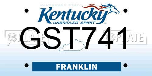 GST741 Kentucky License Plate