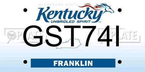 GST74I Kentucky License Plate