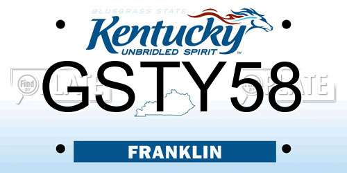 GSTY58 Kentucky License Plate