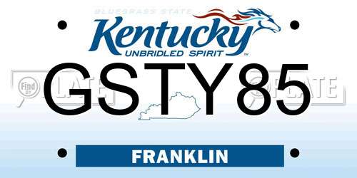GSTY85 Kentucky License Plate