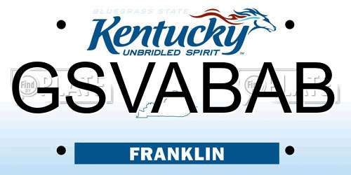 GSVABAB Kentucky License Plate