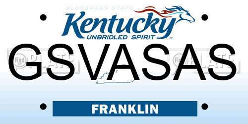 GSVASAS Kentucky License Plate