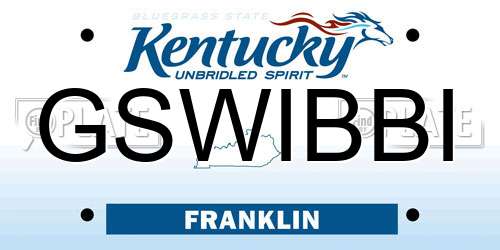 GSWIBBI Kentucky License Plate