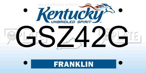 GSZ42G Kentucky License Plate