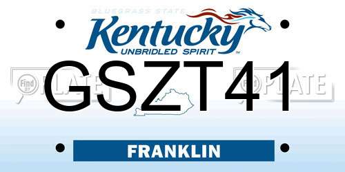 GSZT41 Kentucky License Plate