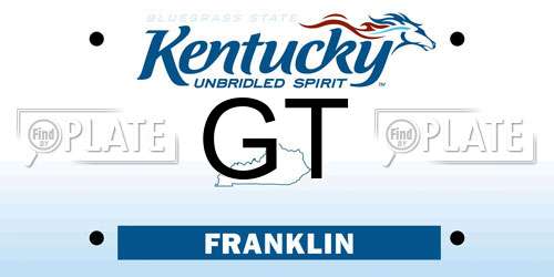 GT Kentucky License Plate