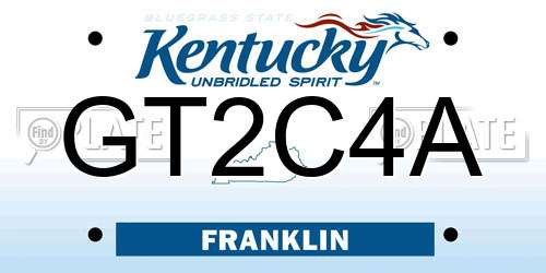 GT2C4A Kentucky License Plate