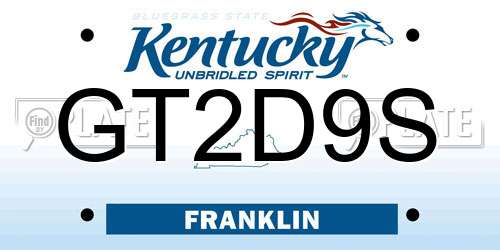 GT2D9S Kentucky License Plate