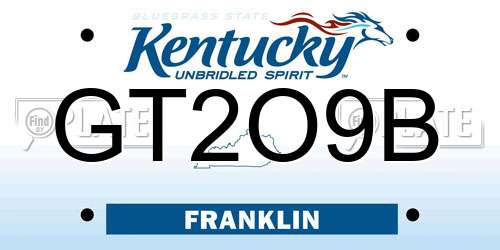 GT2O9B Kentucky License Plate