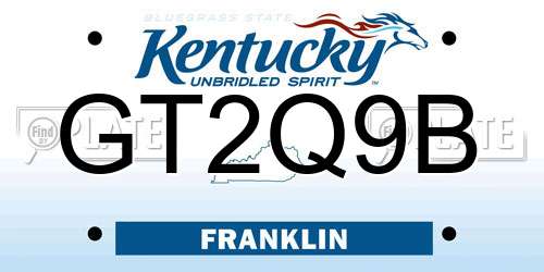 GT2Q9B Kentucky License Plate