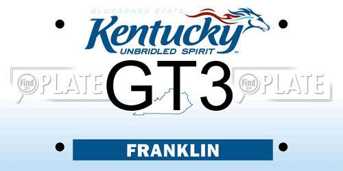 GT3 Kentucky License Plate