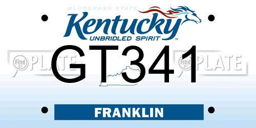 GT341 Kentucky License Plate