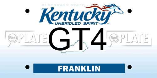 GT4 Kentucky License Plate
