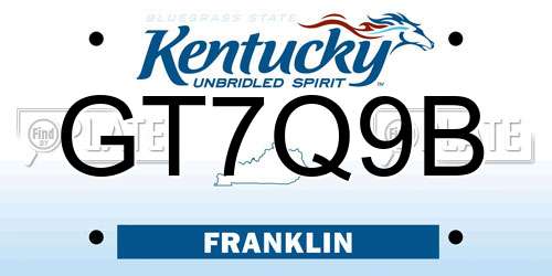 GT7Q9B Kentucky License Plate