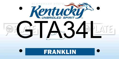 GTA34L Kentucky License Plate