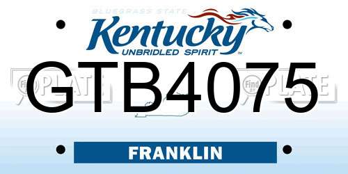 GTB4075 Kentucky License Plate