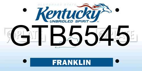 GTB5545 Kentucky License Plate