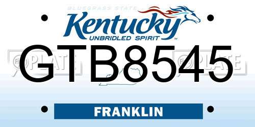 GTB8545 Kentucky License Plate