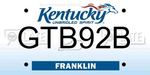 GTB92B Kentucky License Plate