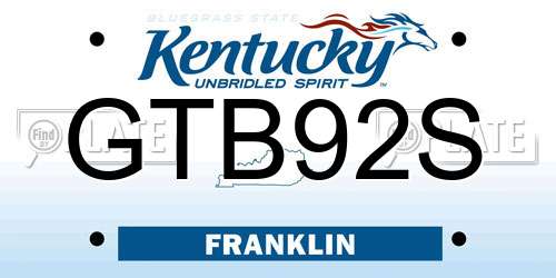 GTB92S Kentucky License Plate
