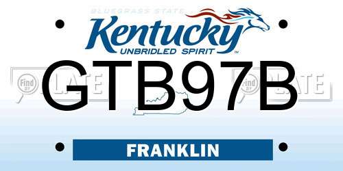 GTB97B Kentucky License Plate