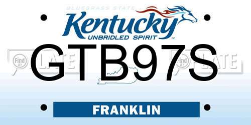 GTB97S Kentucky License Plate
